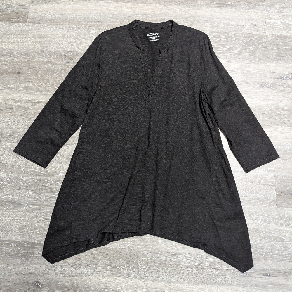 Chico's "The Ultimate Tee" Black 3/4 Sleeve Size 2 / US Size L
